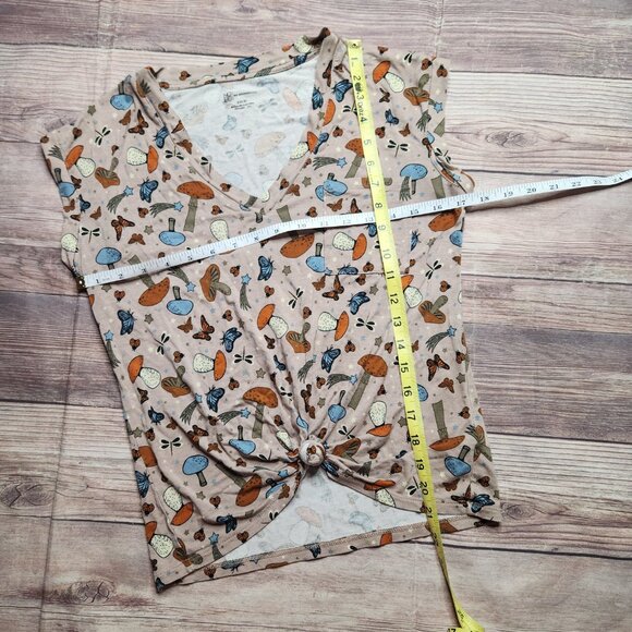 5/$15 Nobo Cottagecore Mushroom Butterfly Nature Shirt - Picture 2 of 6